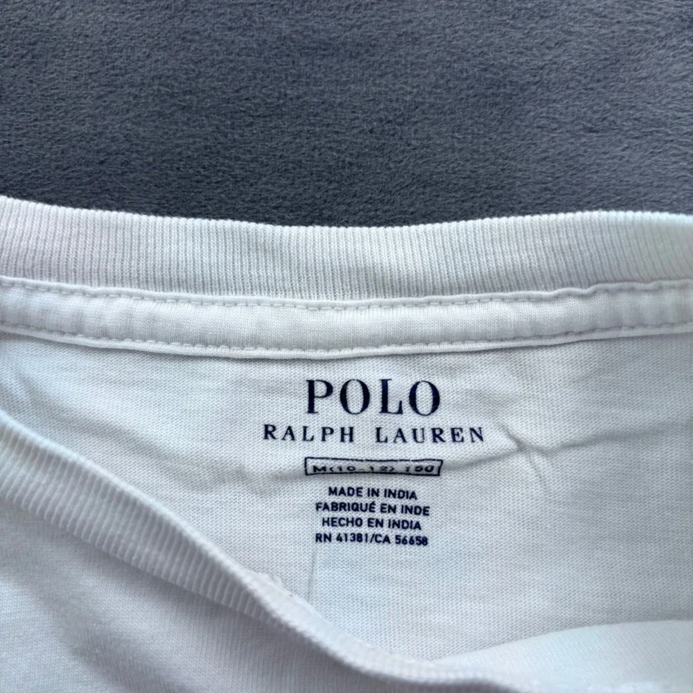 Polo Ralph Lauren Boys White Big Pony Short Sleeve T-Shirt Size M 10-12
